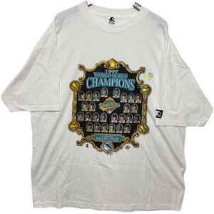 Vintage Starter Florida Marlins 1997 World Series Champions T-Shirt White XXL